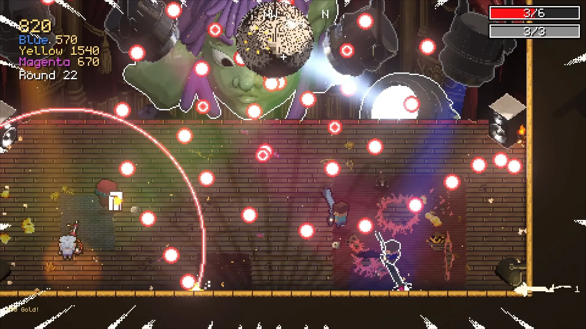 The theatre boss fills the stage with bullets under a disco ball and sweeping spotlights.